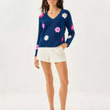 Tensley Embroidered SweaterWomens - Tops - Pullover SweatersLILLY PULITZERThe Printed Peach Savannah