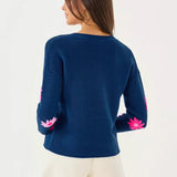 Tensley Embroidered SweaterWomens - Tops - Pullover SweatersLILLY PULITZERThe Printed Peach Savannah