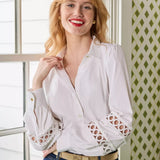 The Lace Inset Lilly ShirtLILLY PULITZERThe Printed Peach Savannah