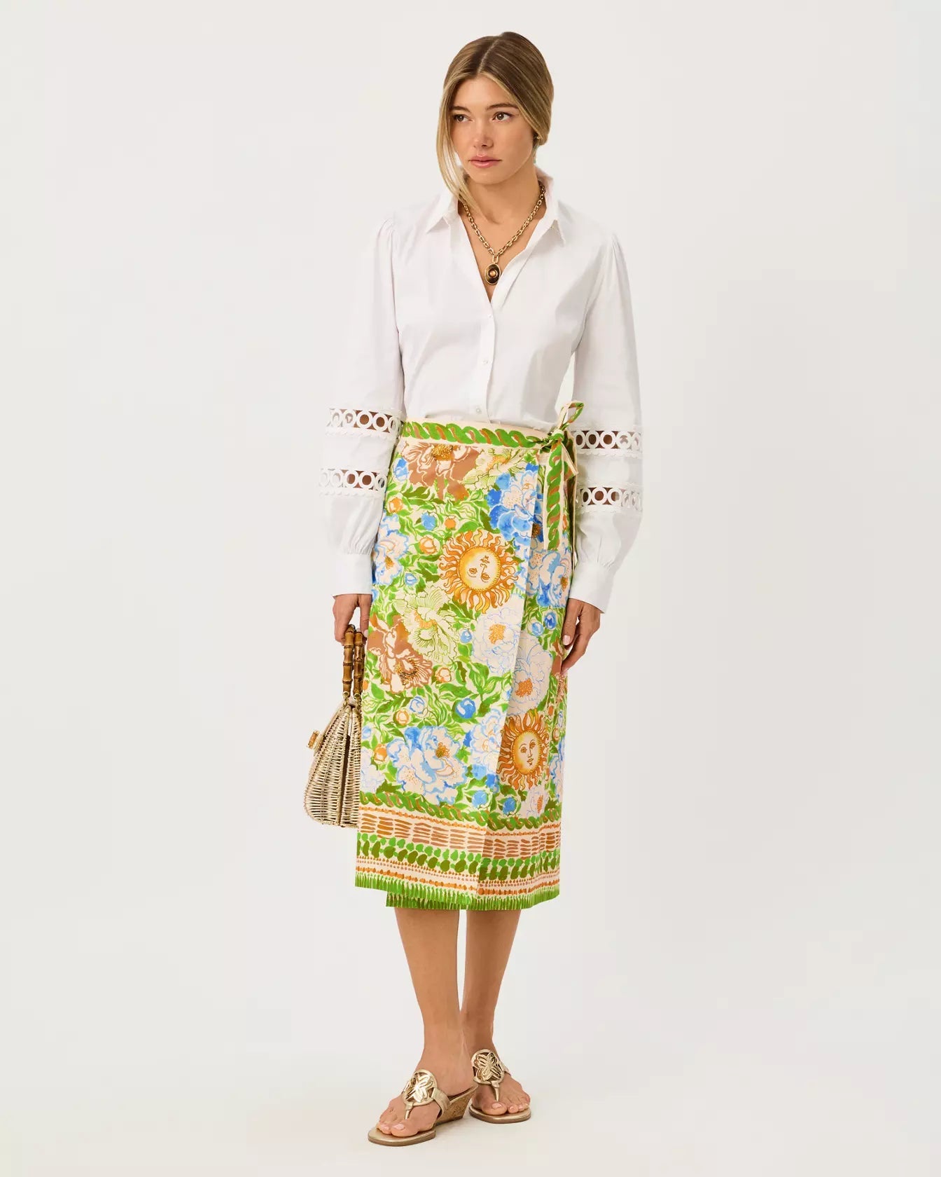 The Lace Inset Lilly ShirtLILLY PULITZERThe Printed Peach Savannah