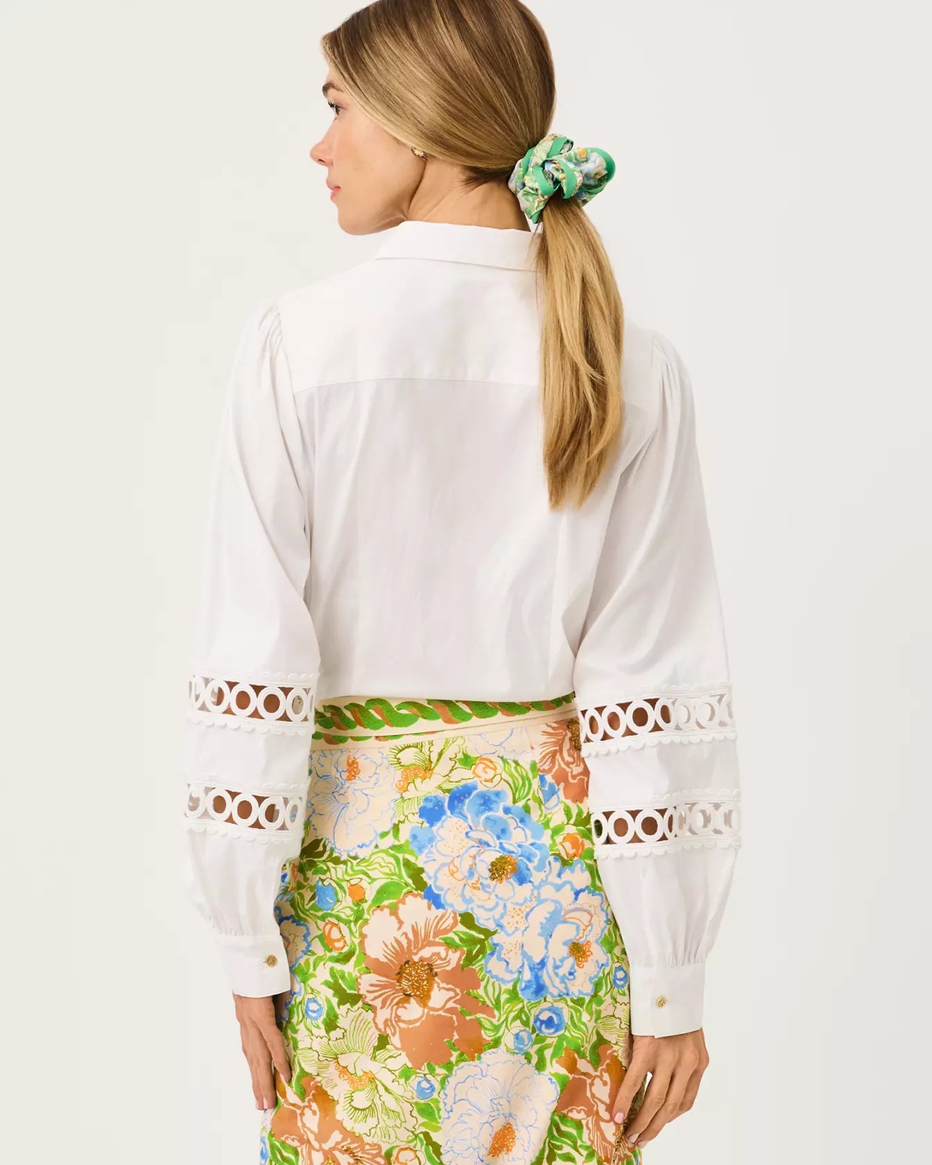 The Lace Inset Lilly ShirtLILLY PULITZERThe Printed Peach Savannah