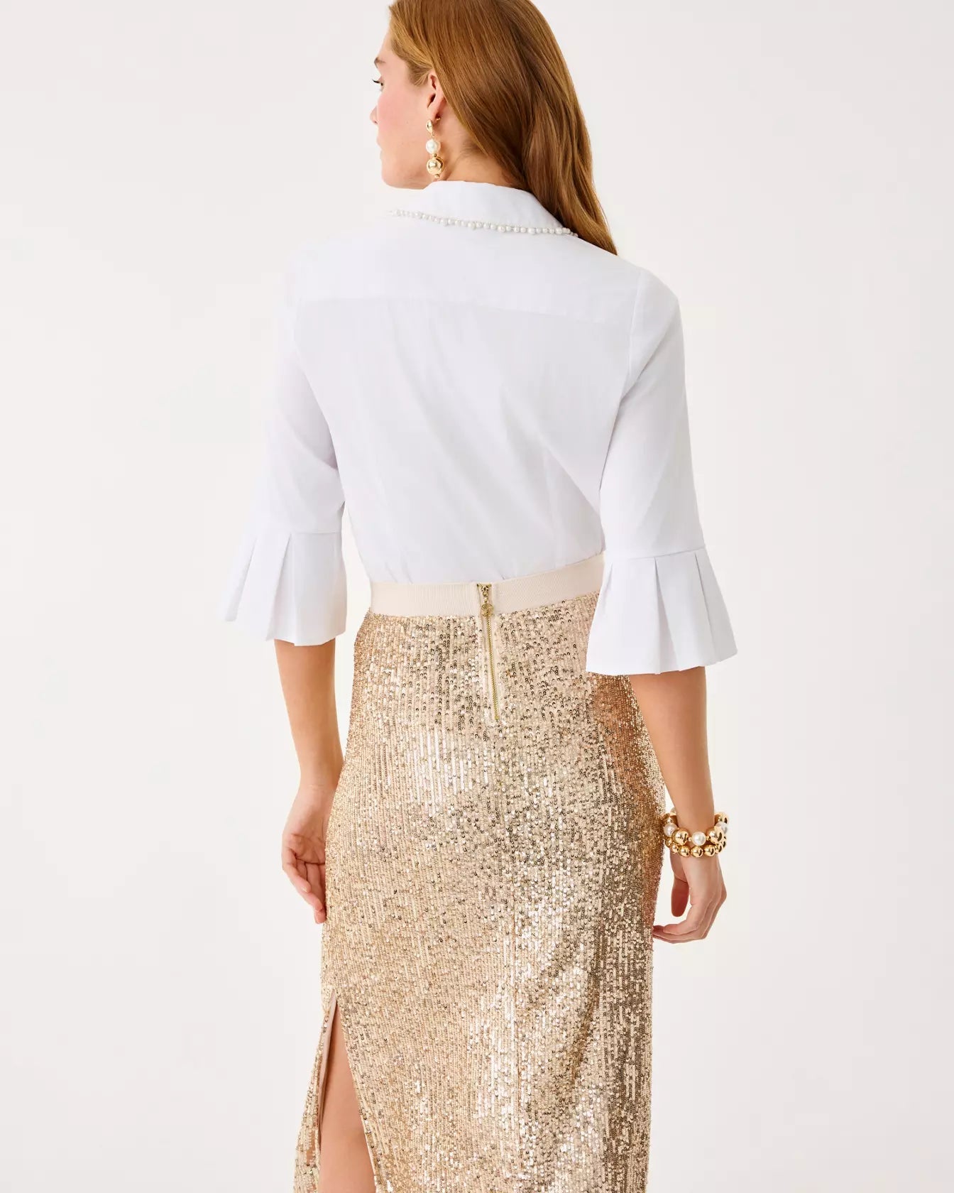 The Pearl Lilly ShirtWomen - Tops - Tunics & ShirtsLILLY PULITZERThe Printed Peach Savannah