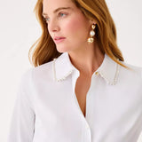 The Pearl Lilly ShirtWomen - Tops - Tunics & ShirtsLILLY PULITZERThe Printed Peach Savannah