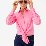 The Tie Lilly ShirtWomen - Tops - Tunics & ShirtsLILLY PULITZERThe Printed Peach Savannah