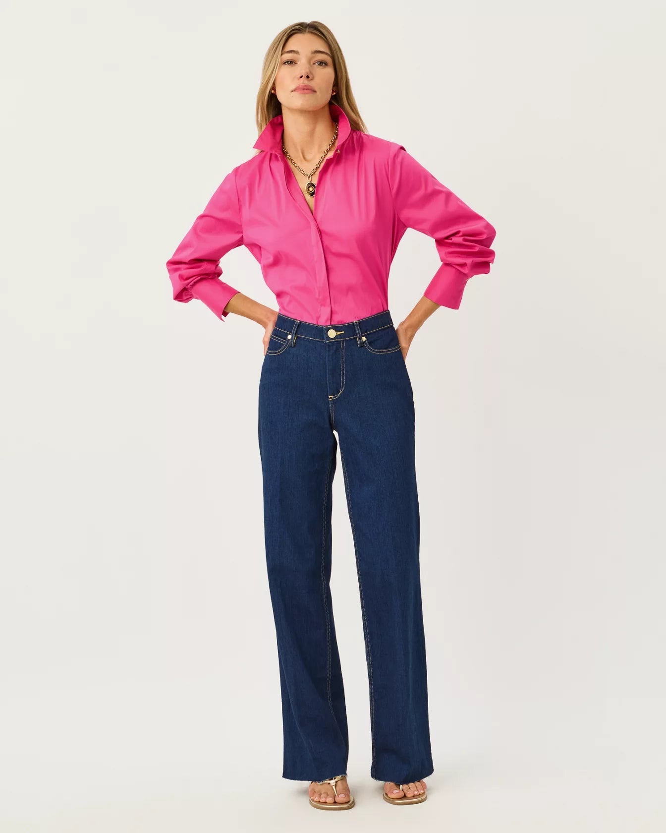 The Tie Lilly ShirtWomen - Tops - BlousesLILLY PULITZERThe Printed Peach Savannah