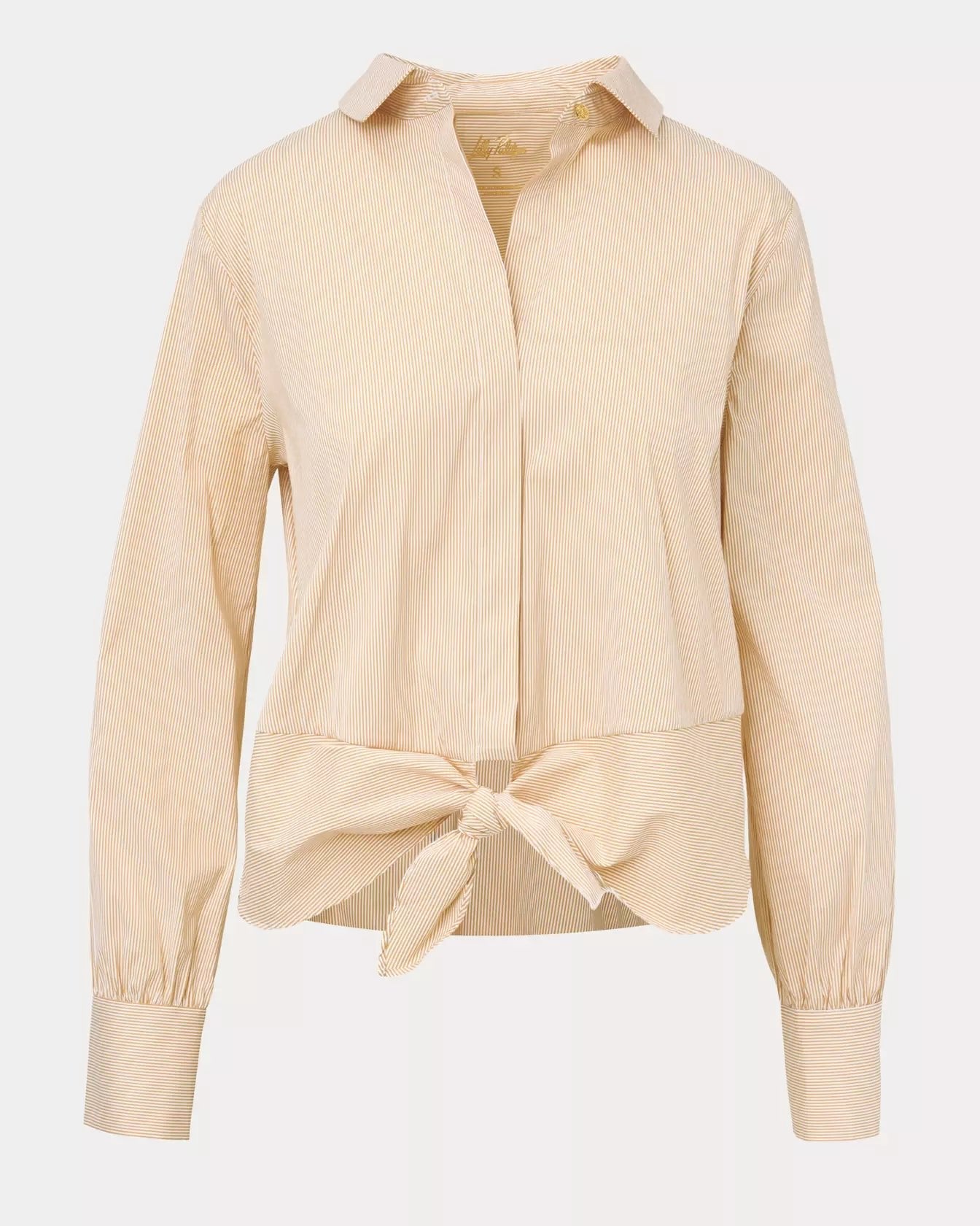 The Tie Lilly ShirtWomen - Tops - Tunics & ShirtsLILLY PULITZERThe Printed Peach Savannah