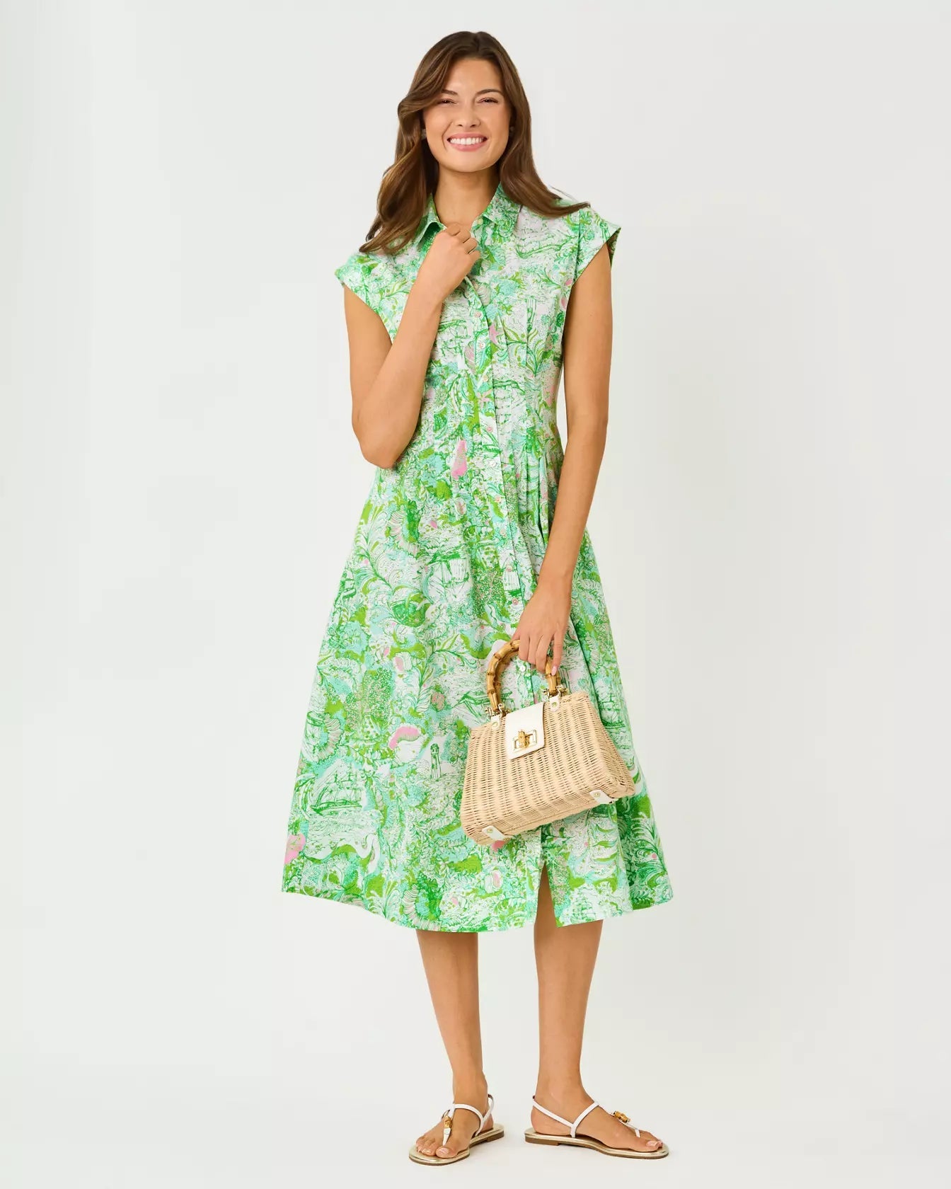Tonya Midi ShirtdressWomens - DressesLILLY PULITZERThe Printed Peach Savannah