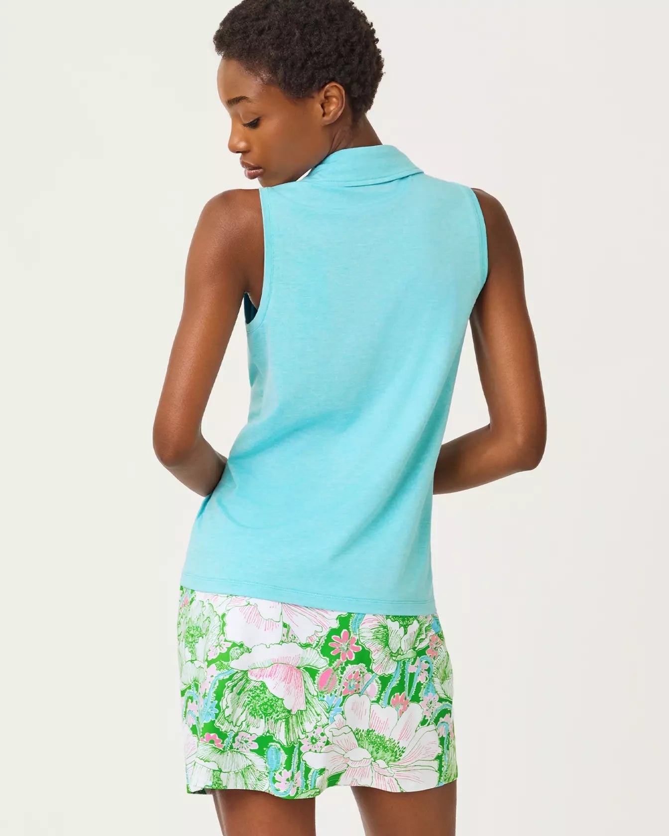 UPF 50+ Dune Sleeveless PoloActive - Active Tops - TanksLILLY PULITZERThe Printed Peach Savannah