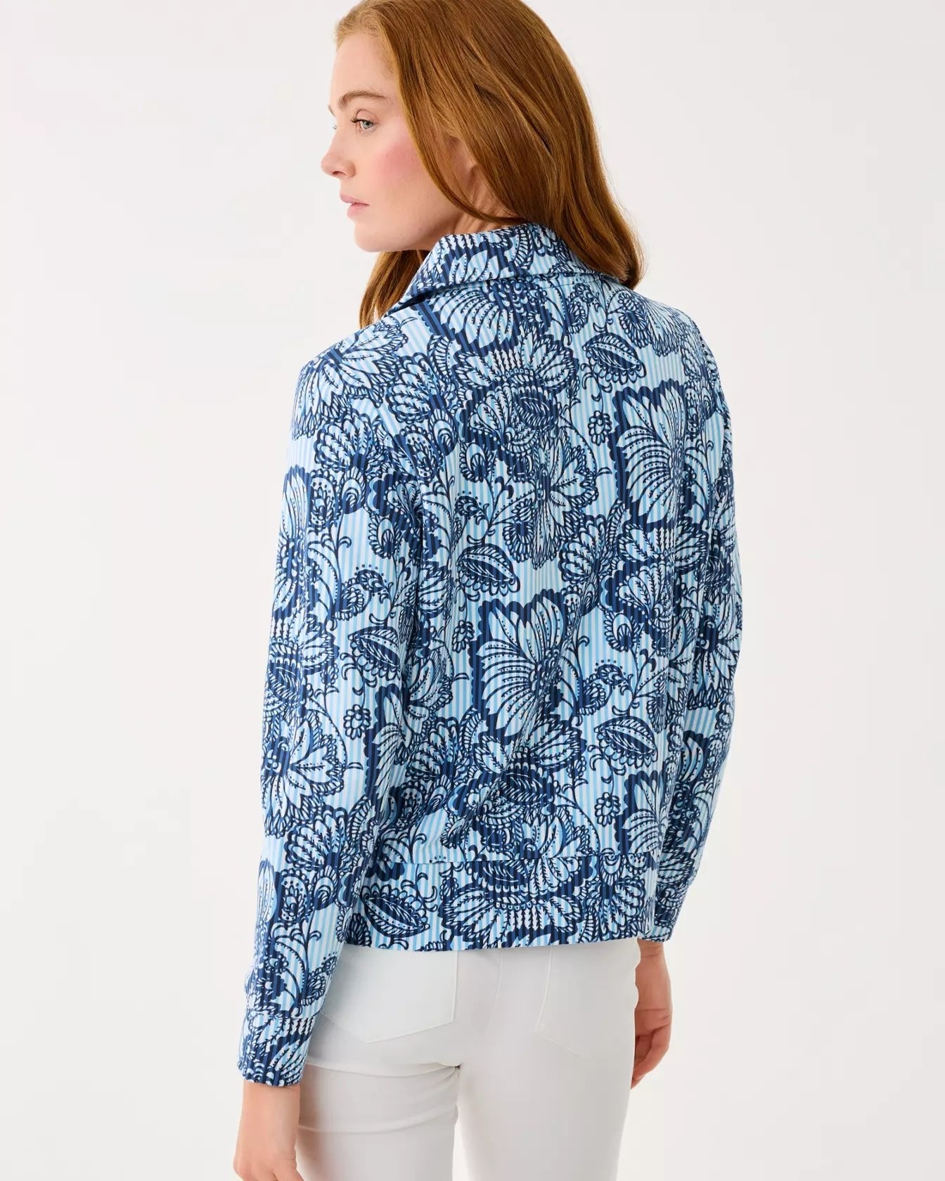 UPF 50+ Eleni PulloverWomen - Tops - Sweatshirts & PopoversLILLY PULITZERThe Printed Peach Savannah