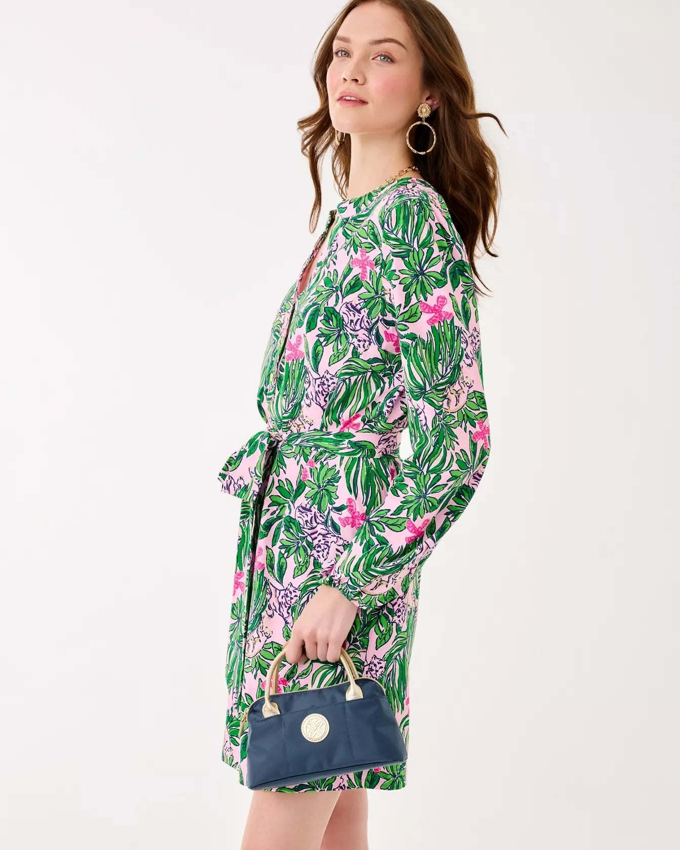 UPF 50+ Ensley Long Sleeve DressWomen - Dresses - A - Line/Easy DressesLILLY PULITZERThe Printed Peach Savannah