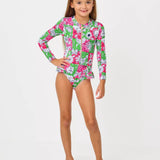 UPF 50+ Girls Denning Rashguard SwimsuitGirls - SwimLILLY PULITZERThe Printed Peach Savannah