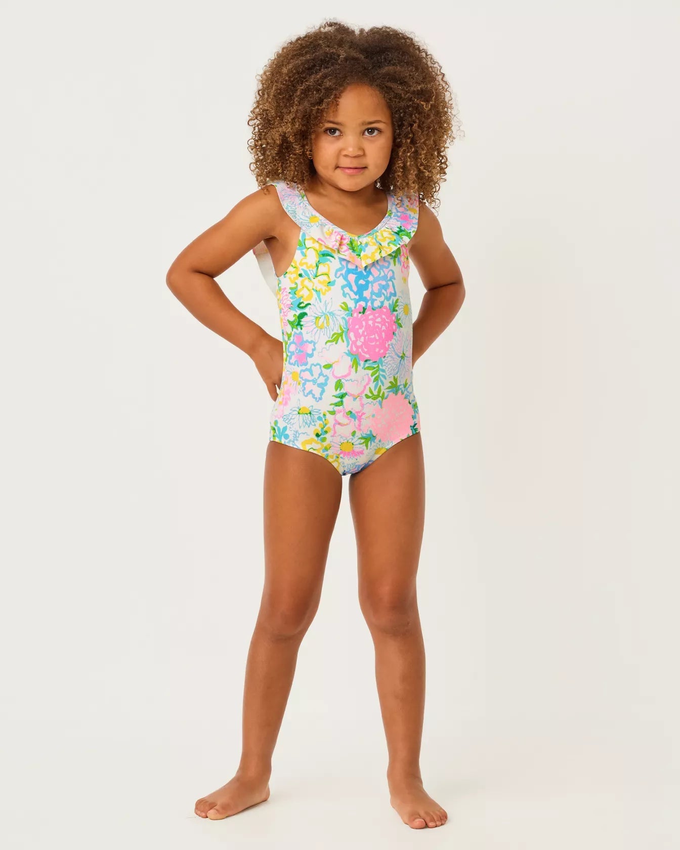UPF 50+ Girls Janah SwimsuitGirlsLILLY PULITZERThe Printed Peach Savannah