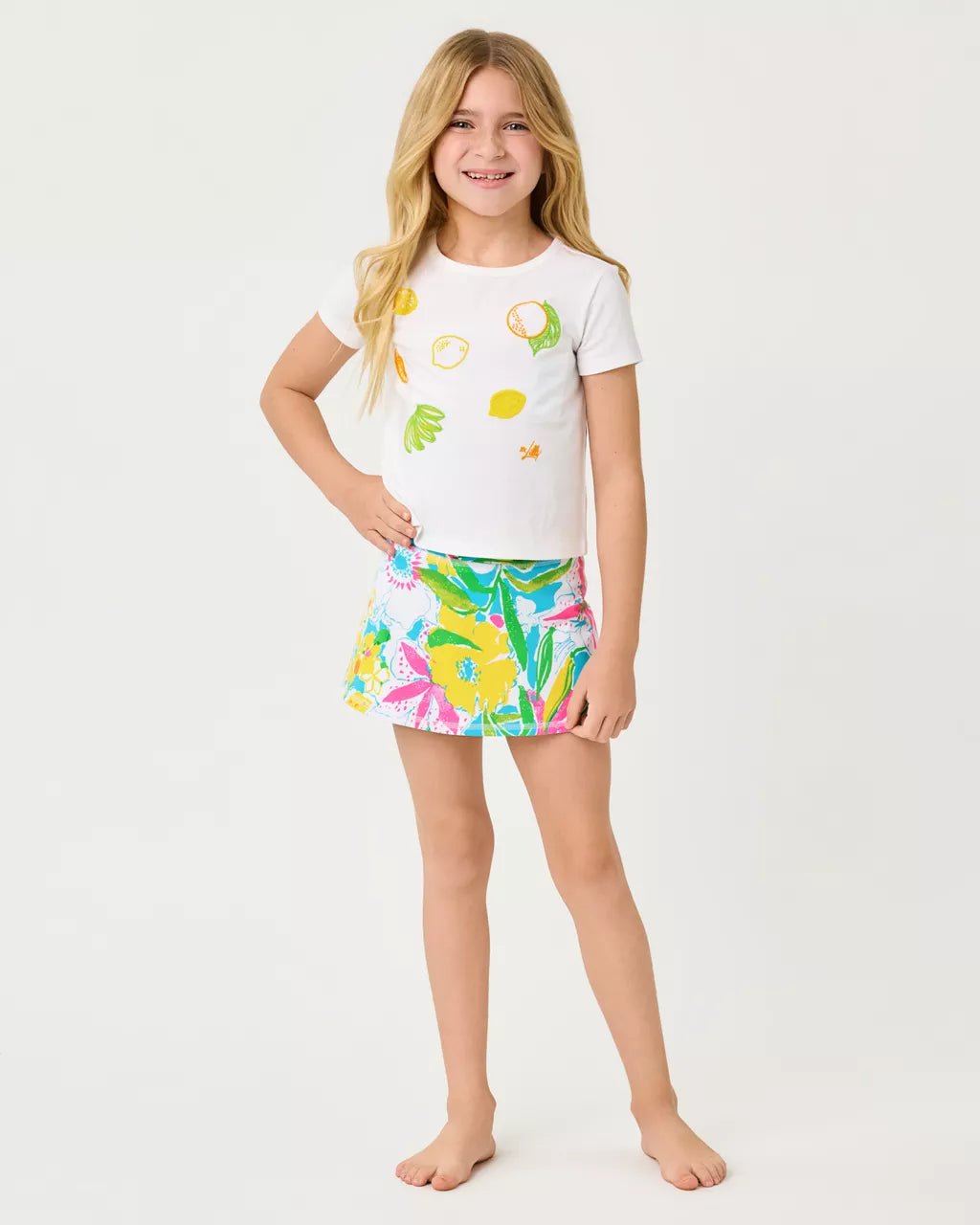 UPF 50+ Girls Mini Aila SkortGirls - Tops & Bottoms - BottomsLILLY PULITZERThe Printed Peach Savannah
