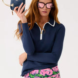 UPF 50+ Luxletic Frida Half Zip PoloActive - Active Outerwear - PulloversLILLY PULITZERThe Printed Peach Savannah