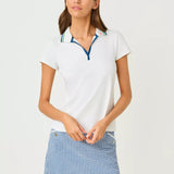 UPF 50+ Luxletic Frida PoloWomen - Active - Active Tops - PolosLILLY PULITZERThe Printed Peach Savannah