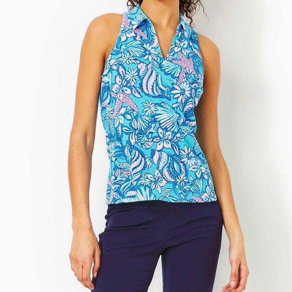 UPF 50+ Luxletic Lakelyn Bra Polo TopWomen - Active - Active Tops - PolosLILLY PULITZERThe Printed Peach Savannah