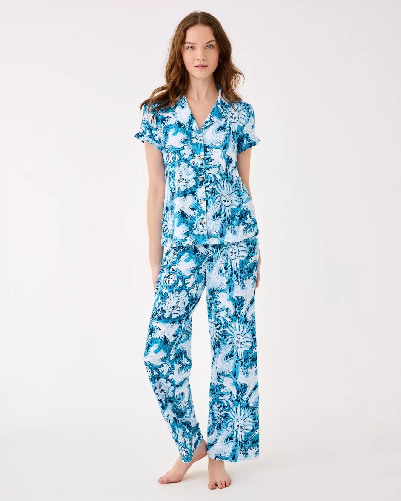 Valaine Pajama TopWomen - Pajama Party - TopsLILLY PULITZERThe Printed Peach Savannah