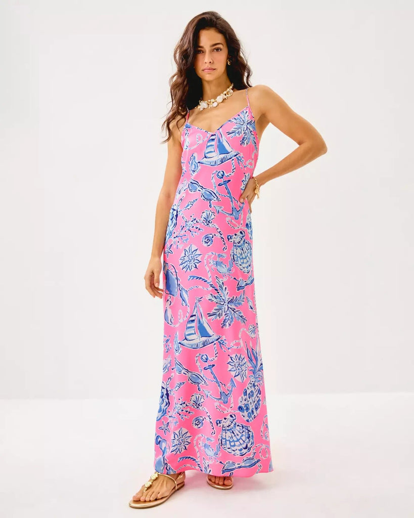 Verica Silk Maxi DressHeartland Retail ItemsLILLY PULITZERThe Printed Peach Savannah