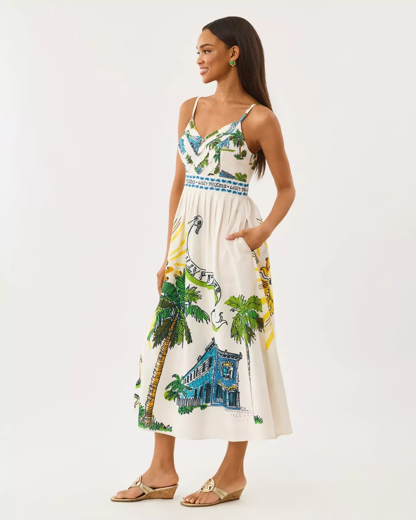 Wendley Midi DressWomen - Dresses - Fit & Flare DressesLILLY PULITZERThe Printed Peach Savannah