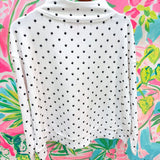 White & Black Polka Dot Multi Christmas Tree Mockneck SweatshirtQueen of SparklesThe Printed Peach Savannah