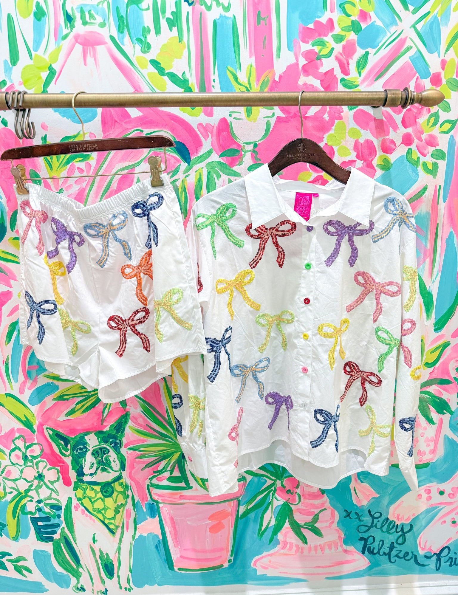 White Cotton Multi Bow Button Up Collar TopQueen of SparklesThe Printed Peach Savannah