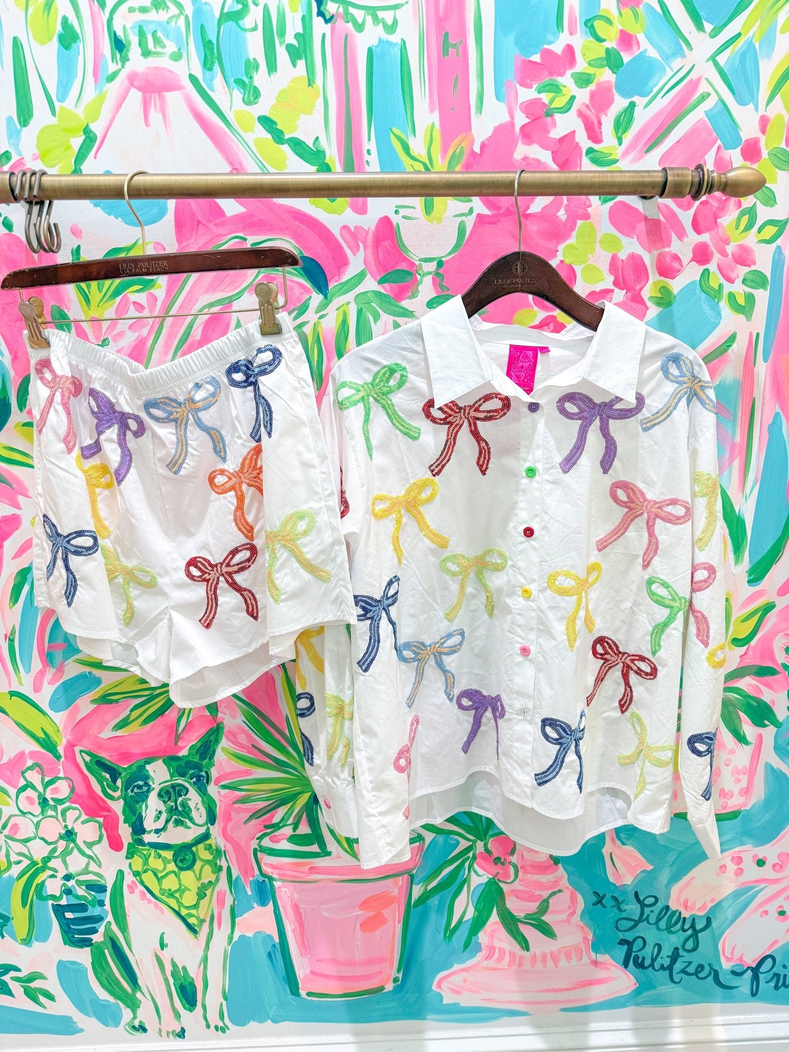 White Cotton Multi Bow Button Up Collar TopQueen of SparklesThe Printed Peach Savannah