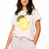 White Lemon TeeWomen - Tops - TeesQueen of SparklesThe Printed Peach Savannah