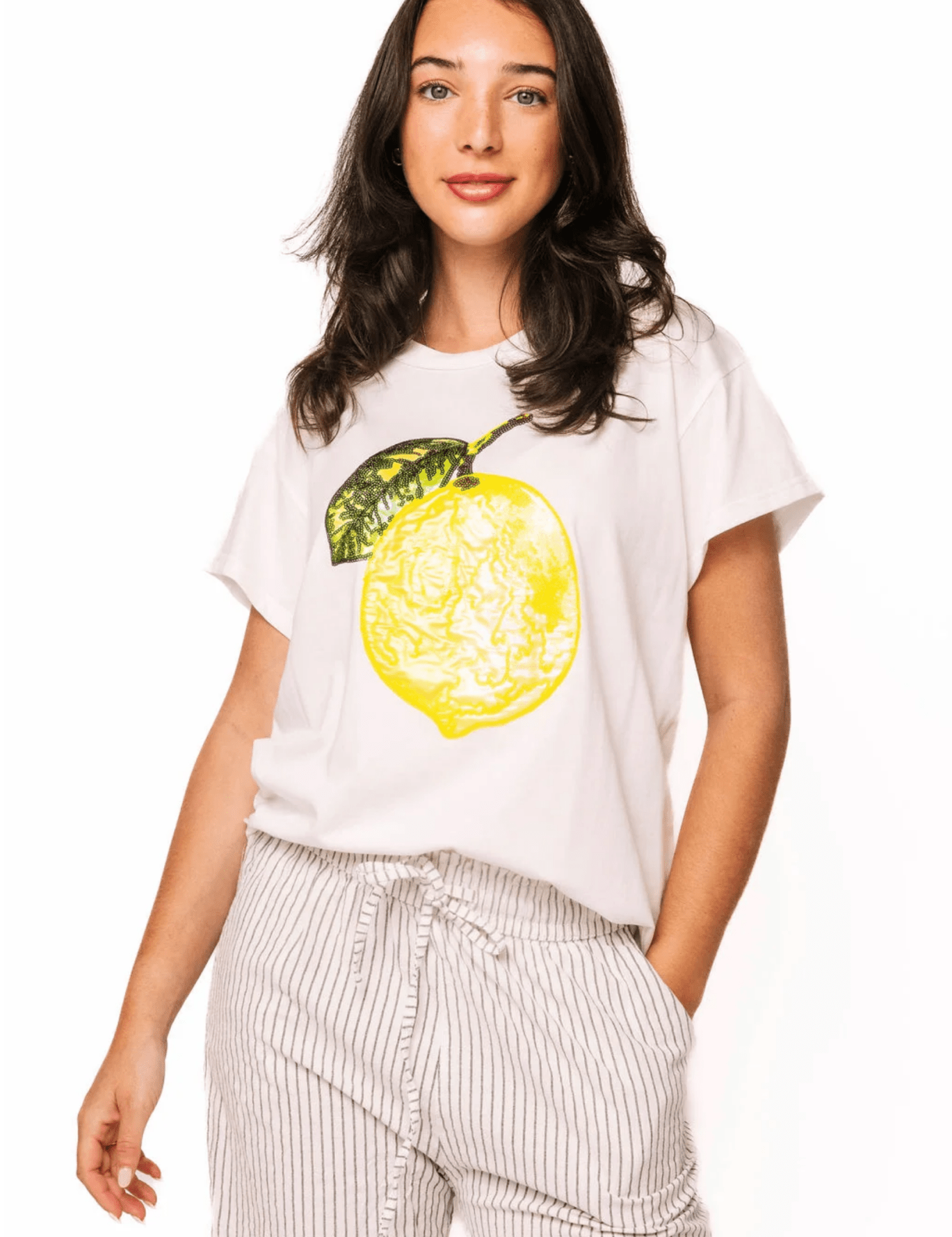 White Lemon TeeWomen - Tops - TeesQueen of SparklesThe Printed Peach Savannah