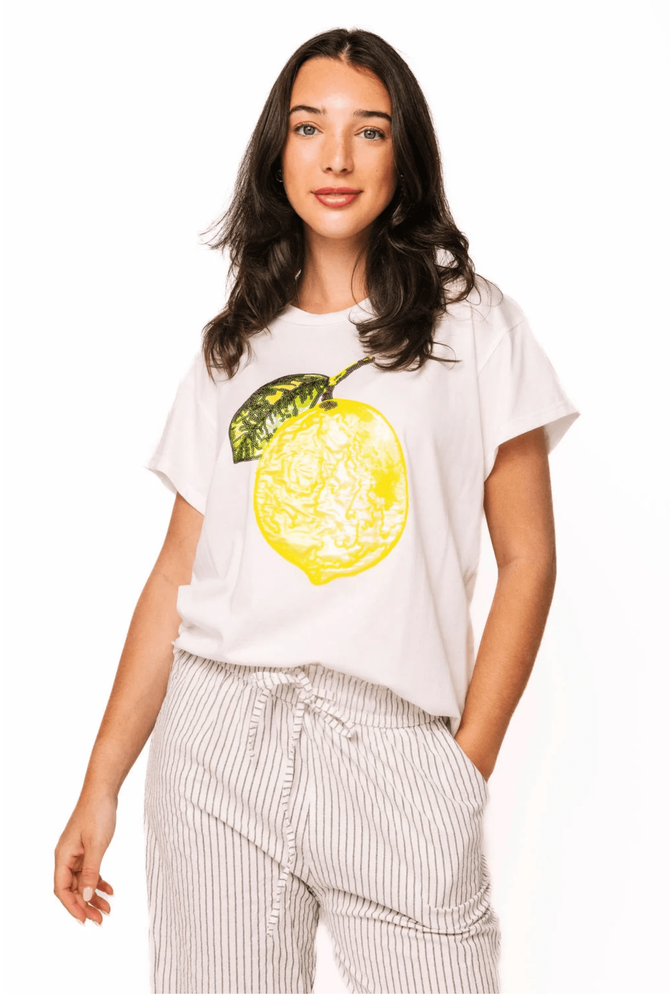 White Lemon TeeWomen - Tops - TeesQueen of SparklesThe Printed Peach Savannah
