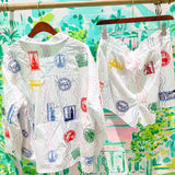 White Multi Passport Stamp ShortQueen of SparklesThe Printed Peach Savannah