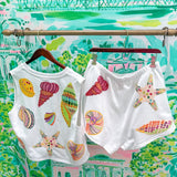 White Multi Shell ShortQueen of SparklesThe Printed Peach Savannah