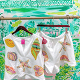 White Multi Shell ShortQueen of SparklesThe Printed Peach Savannah