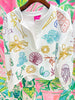 White Outline Rainbow Under The Sea Icon ShortQueen of SparklesThe Printed Peach Savannah