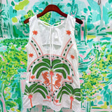 White Palm Tree & Jaguar Cotton Tank DressQueen of SparklesThe Printed Peach Savannah