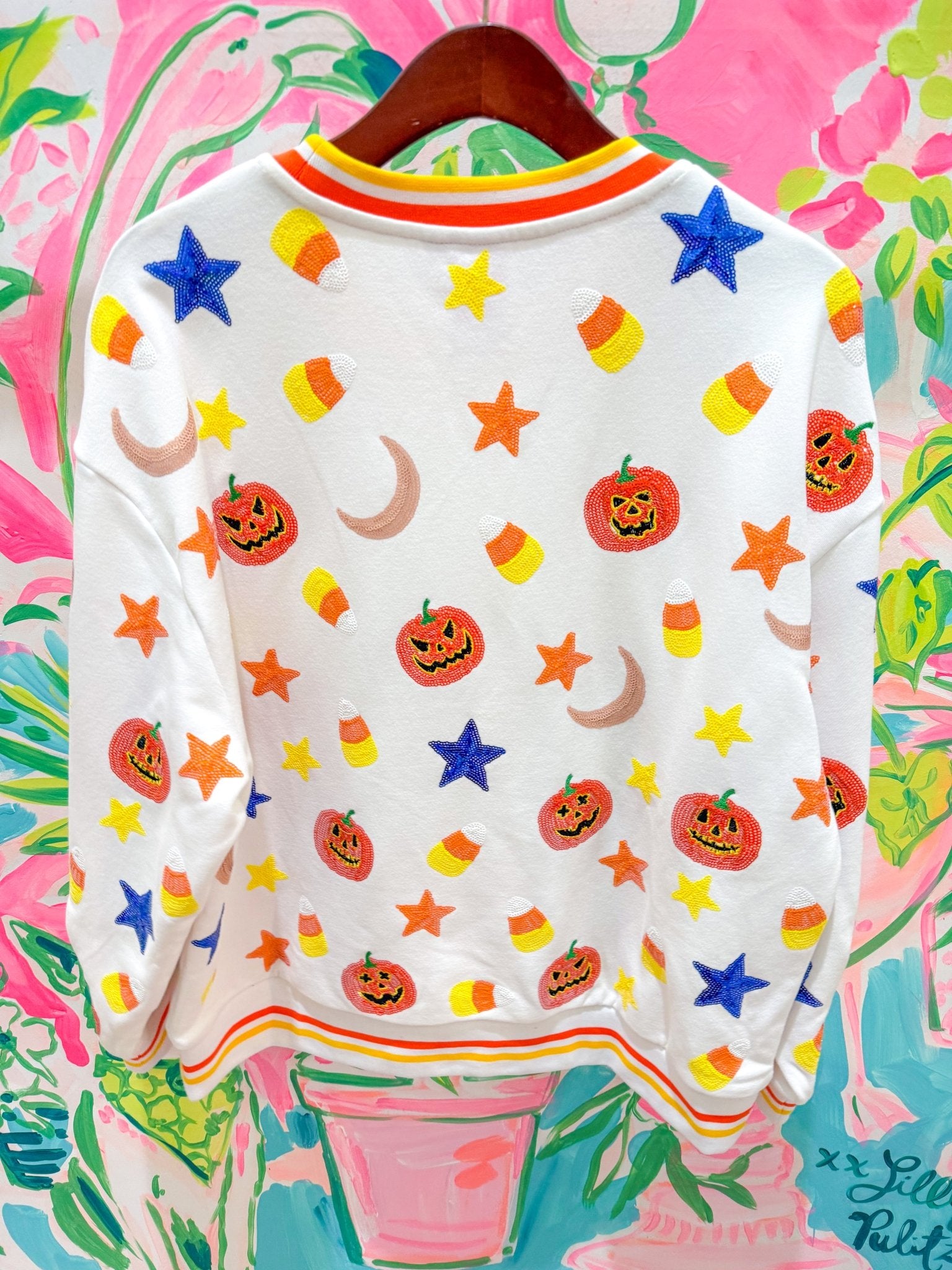 White Pumpkin Icon Sweatshirt SweatshirtQueen of SparklesThe Printed Peach Savannah