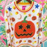 White Pumpkin Icon Sweatshirt SweatshirtQueen of SparklesThe Printed Peach Savannah