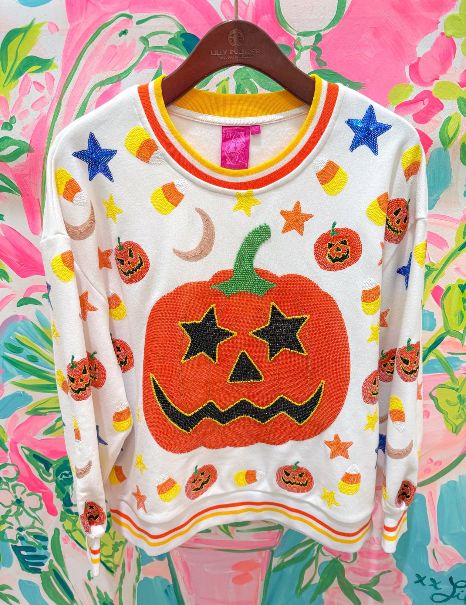 White Pumpkin Icon Sweatshirt SweatshirtQueen of SparklesThe Printed Peach Savannah