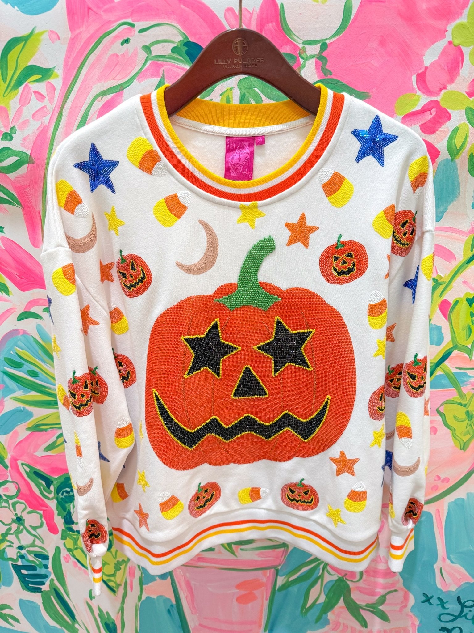 White Pumpkin Icon Sweatshirt SweatshirtQueen of SparklesThe Printed Peach Savannah