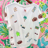 White Travel Icon TeeQueen of SparklesThe Printed Peach Savannah
