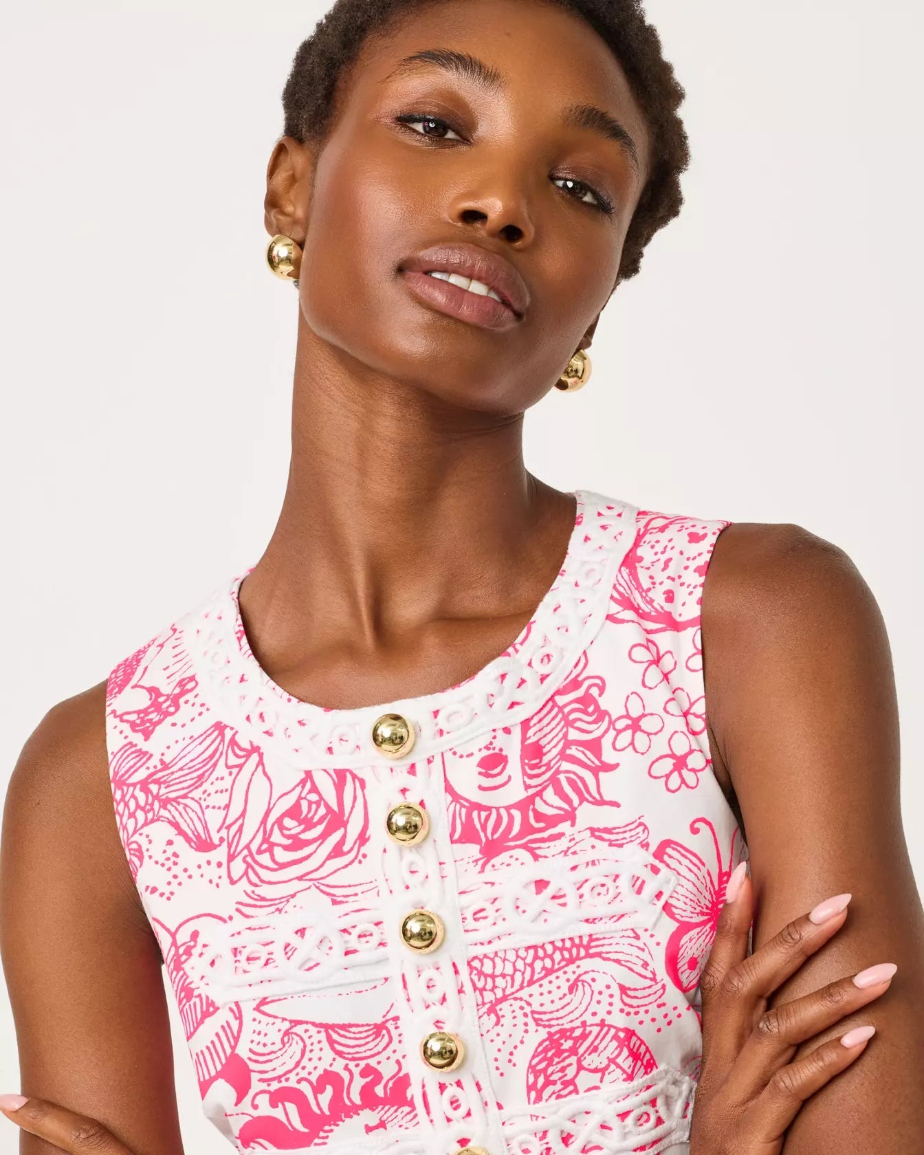 Wister Stretch Shift DressWomen - Dresses - Straight DressesLILLY PULITZERThe Printed Peach Savannah