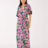 Wisteria Elbow Sleeve V - neck Maxi DressDresses - Fit & Flare DressesLILLY PULITZERThe Printed Peach Savannah