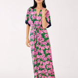 Wisteria Elbow Sleeve V - neck Maxi DressDresses - Fit & Flare DressesLILLY PULITZERThe Printed Peach Savannah