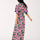 Wisteria Elbow Sleeve V - neck Maxi DressDresses - Fit & Flare DressesLILLY PULITZERThe Printed Peach Savannah
