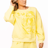 Yellow Tonal QOS Card Logo SweatshirtWomen - Tops - Sweatshirts & PopoversQueen of SparklesThe Printed Peach Savannah