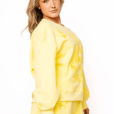 Yellow Tonal QOS Card Logo SweatshirtWomen - Tops - Sweatshirts & PopoversQueen of SparklesThe Printed Peach Savannah