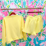 Yellow Tonal QOS Logo Tie ShortQueen of SparklesThe Printed Peach Savannah