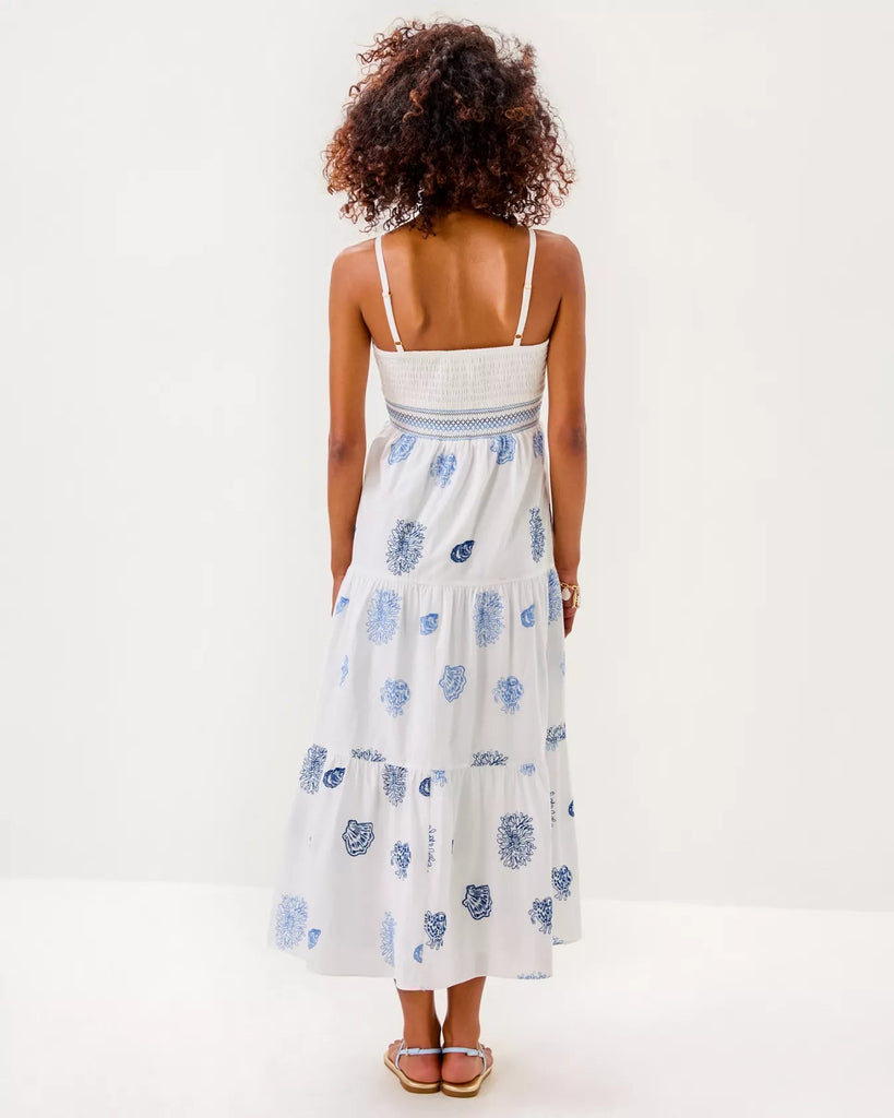 Zanna Embroidered Cotton Midi DressHeartland Retail ItemsLILLY PULITZERThe Printed Peach Savannah