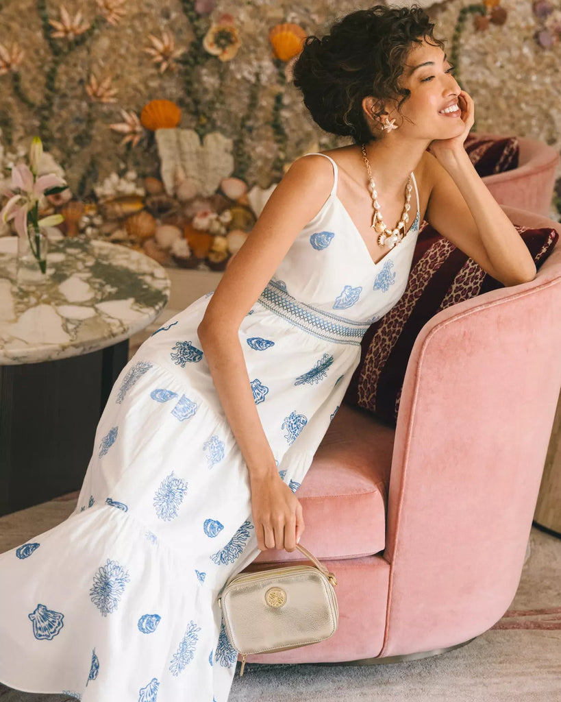 Zanna Embroidered Cotton Midi DressHeartland Retail ItemsLILLY PULITZERThe Printed Peach Savannah
