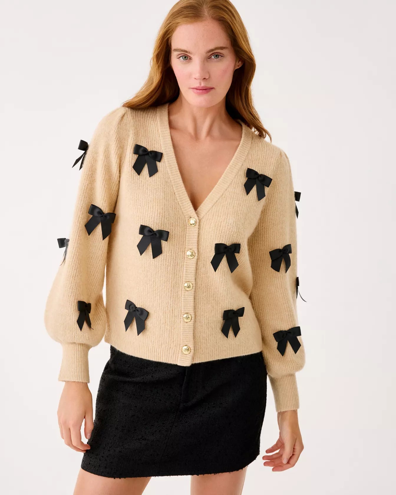 Zarie Bow CardiganWomen - Sweaters & Cardigans - Cardigans & VestsLILLY PULITZERThe Printed Peach Savannah